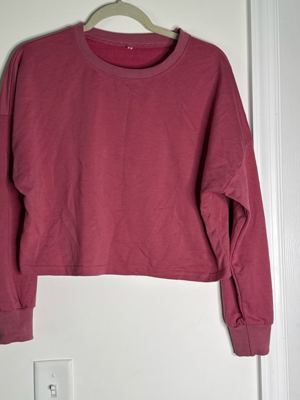 Everyday Cropped Crewneck Sweatshirt - Dusty Rose